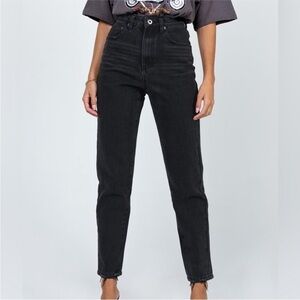 PRINCESS POLLY Black High-Waisted Jeans – Size AU 14 / US 10 / EU 42
